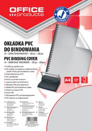 Office Products Okładki do bindowania PVC, A4, 200mikr., 100szt., szare transparentne 