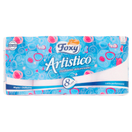 Foxy Artistico Papier Toaletowy Delikatnie Dekorowany Różowy 8 Rolek