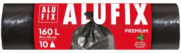 Worki na śmieci ALUFIX Profi, LDPE, 160l, 10 szt., czarne