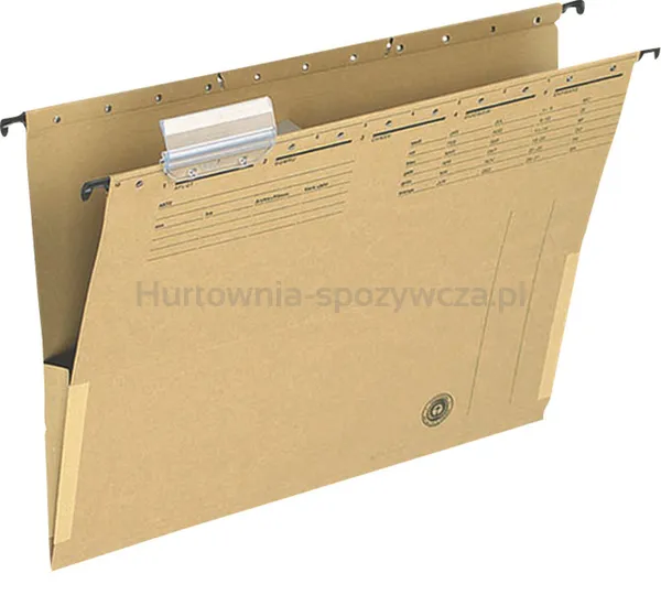 Q-Connect Teczka zawieszkowa z boczkami, karton, A4, 250gsm, jasnobrązowa 