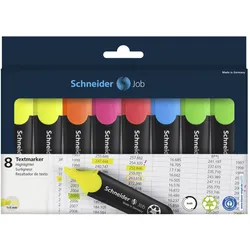 Schneider Zestaw zakreślaczy Job, 1-5 mm, 8 szt., miks kolorów 