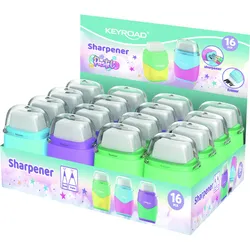 Temperówka plastikowa z gumką KEYROAD, pastel, podwójna, pudełko, mix kolorów