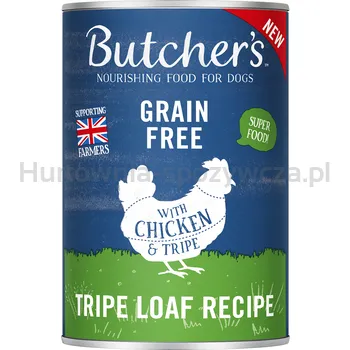 Butcher's Original Tripe, Karma Dla Psa, Z Kurczakiem I Żwaczem, Pasztet, 400G