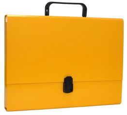 Office Products Teczka-pudełko PP, A4/5cm, z rączką i zamkiem, żółta 