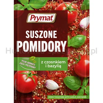 Suszone pomidory z czosnkiem i bazylią 15g Prymat