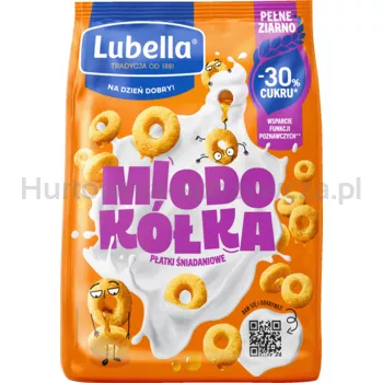 Lubella MIODO KÓŁKA Płatki śniadaniowe -30% cukru 450g