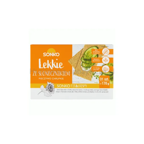 Sonko Lekkie Ze Słonecznikiem. Pieczywo Chrupkie 170 G.