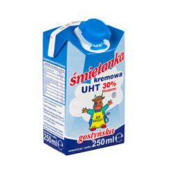 Spółdzielnia Mleczarska w Gostyniu. Śmietanka UHT kremowa gostyńska 30% tłuszczu 250ml / K - 24 sztuk
