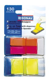 Donau Zakładki indeksujące PP, 12x40mm/25x45mm, 2x40/1x50 kart., mix kolorów 