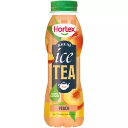 Hortex Ice Tea Napój jabłkowo-brzoskwiniowy z dodatkiem ekstraktu z liści czarnej herbaty butelka Pet 400 ml kaucja