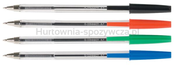 Długopis Q-CONNECT z wymiennym wkładem 0,7mm (linia), czerwony - 2