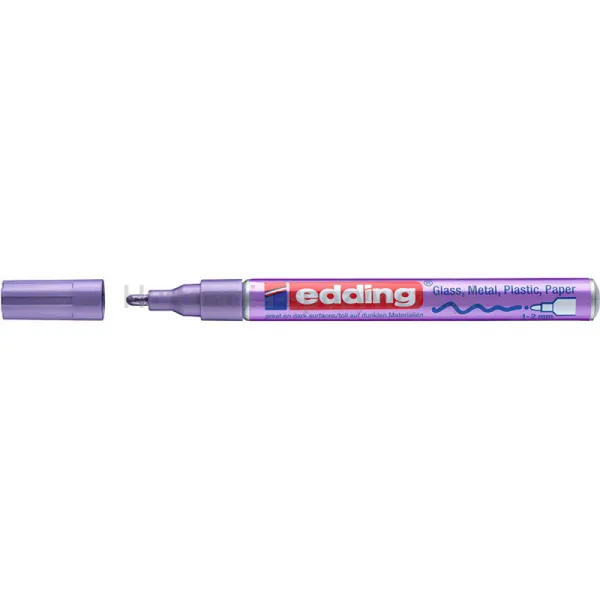 Marker Olejowy Połyskujący E-751 Edding, 1-2 Mm, Fioletowy Metaliczny