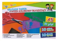 Zeszyt papierów kolorowych błyszczących GIMBOO, A5, 10 kartek, 80gsm, mix kolorów - 12