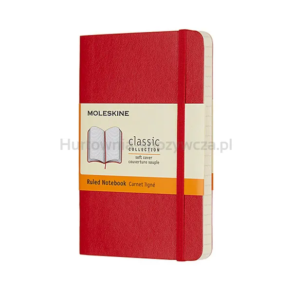 Notes Moleskine Classic P (9X14Cm), W Linie, Miękka Oprawa, 192 Strony, Czerwony