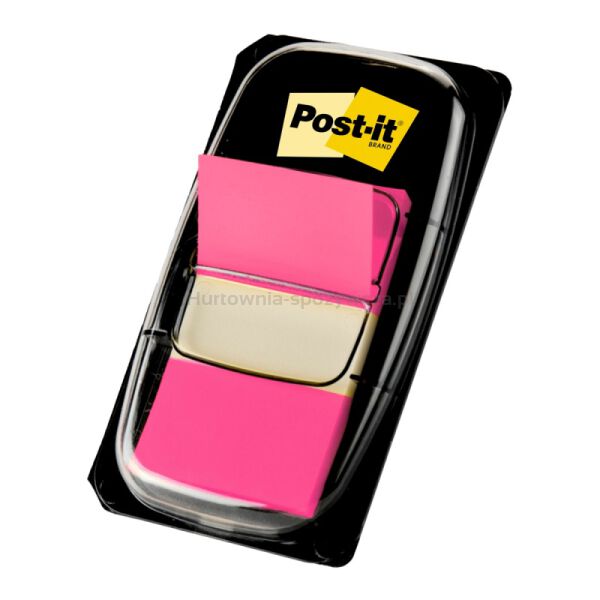 Post-It Zakładki indeksujące (680-21), PP, 25,4x43,2mm, 50 kart., jaskraworóżowe  - 2