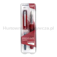 Pióro wieczne Platinum Prefounte Crimson Red, F, w plastikowym opakowaniu, na blistrze, bordowe - 2