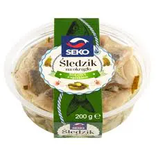 SEKO Śledzik na okrągło solony z ogórkiem 200g