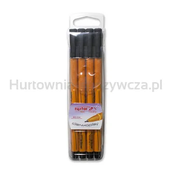 Rystor Cienkopis RC-04 czarny 4sztuki etui 