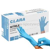 Rękawice nitrylowe bezpudrowe CLARA, 100 szt., rozmiar M, niebieskie - 6