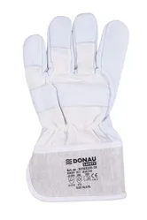 Rękawice robocze DONAU SAFETY DS-DOKGOAT, doker, skóra kozia, rozm. 10,5/XL, szaro-białe