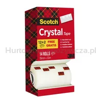 Taśma biurowa SCOTCH® Crystal (6-1933R14), 19mm, 33m, 12+2szt. GRATIS - 2