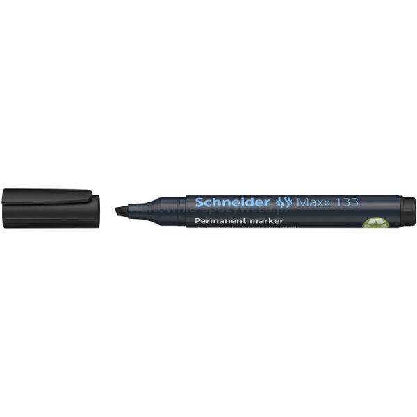 Schneider Marker permanentny Maxx 133, ścięty, 1-4mm, blister, czarny  - 2