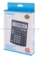 Kalkulator biurowy DONAU TECH, 12-cyfr. wyświetlacz, wym. 185x140x37 mm, czarny - 6