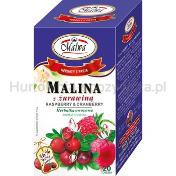 Malwa Herbata owocowa aromatyzowana malina z żurawiną 20x2g