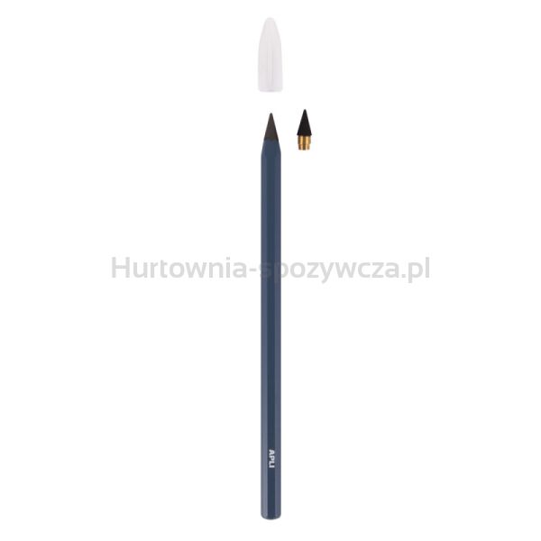 Ołówek wieczny APLI Infinite, HB, pudełko kart. z zawieszką, niebieski - 2