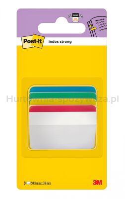 Post-It Zakładki indeksujące do archiwizacji (686-A1), PP, wygięte, 50,8x38,1mm, 4x6 kart., mix kolorów 