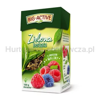 Big Active Herbata zielona z owocem maliny 100G