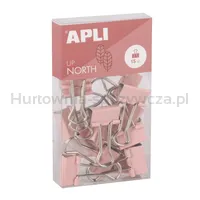 Klipy do dokumentów APLI Up North, 19mm, 15szt, pudełko z zawieszką, różowe - 2