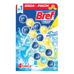 *Bref Odświeżacz Power Aktiv Soczysta Cytryna+Morska Bryza 4X50G
