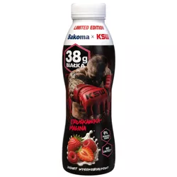 Bakoma & KSW Jogurt pitny truskawka-malina z wysoką zawartością białka 380g