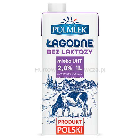 Mleko UHT POLMLEK 2%, bez laktozy, 1l