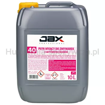 Jax Professional Płyn myjący do zmywarek z aktywnym chlorem „40” 10L