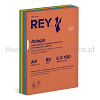 Rey Adagio Papier ksero A4, 80gsm, mix kolorów intens, *RYADA080X906 R200, 5x100 ark.  - 2