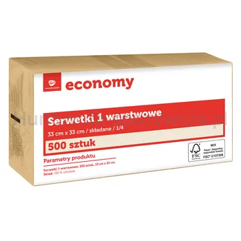 TG Economy Serwetka 33x33 cm, 1 warstwowa eco 500 sztuk