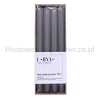 Świeca stołowa długa ryflowana DONAU HOME, 25x300 mm, 4 szt., szara - 2