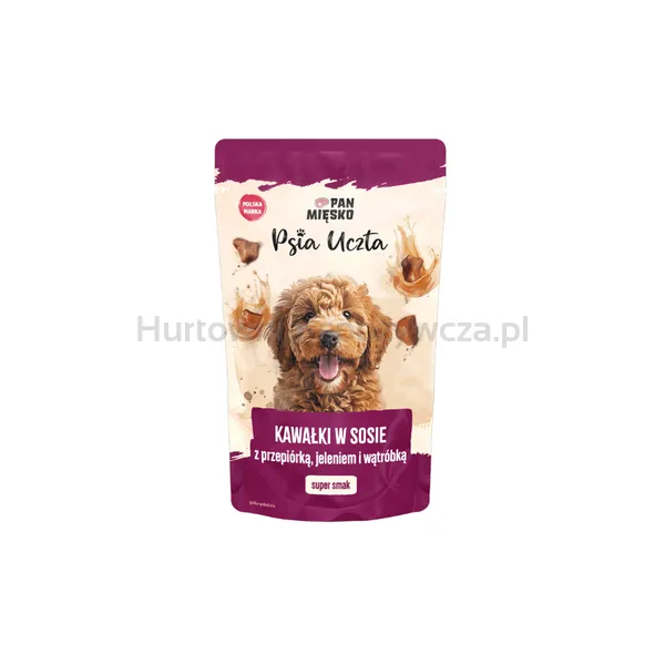 Pan Mięsko Psia Uczta Kawałki W Sosie Z Przepiórką, Jeleniem I Wątróbką 150 G