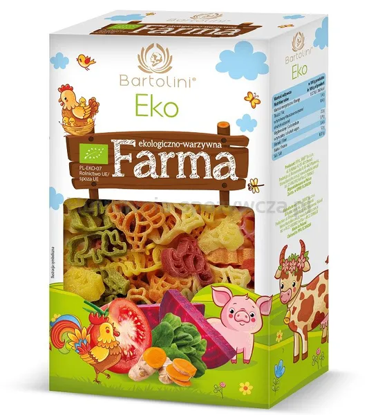 Makaron Eko Farma Zwierzątka Pięciosmakowe Bio 250G