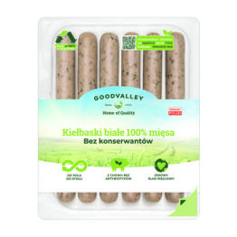 Goodvalley Kiełbaski Białe 100% Mięsa Bez Konserwantów 250G 