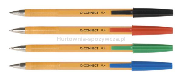 Długopis Q-CONNECT z wymiennym wkładem 0,4mm (linia), czarny - 2