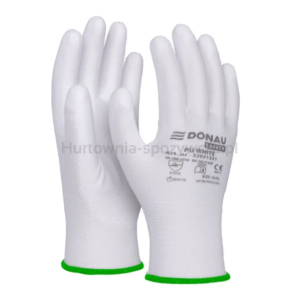 Rękawice DONAU SAFETY PU White, kat. II, rozm. 11, białe