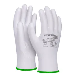 Rękawice DONAU SAFETY PU White, kat. II, rozm. 11, białe