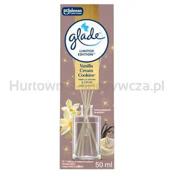 Glade Reed Diffuser - Vanilla Cream Cookies™, Odświeżacz Powietrza Pachnące Patyczki 50Ml