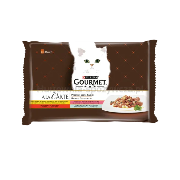 Karma dla kotów GOURMET Przepisy szefa kuchni A LA CARTE Mix - 4 smaki (4x85g) 3+1