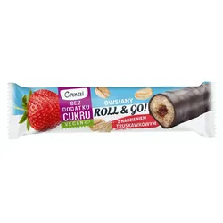 Owsiany Roll&ampGo truskawka, bez dodatku cukru 30g