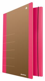 Donau Teczka z gumką Life, Karton, A4, 500gsm, 3-skrz., różowa 