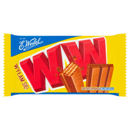 Wedel Ww Cztery Wafelki Przekładane Nadzieniem Orzechowy0M Arachidowym W Czekoladzie Gorzkiej 47 G